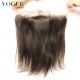 Human Virgin Hair Yaki Straight 13x4 Lace Frontal Closure With Baby Hair,Natural Color